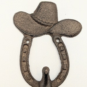 Horseshoe Cowboy Hat Hook: Metal Coat, Hat, Plant Hanger