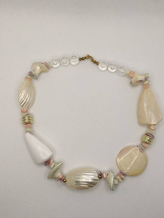 Mother of Pearl 20" Necklace sea shells, beach, s… - image 1