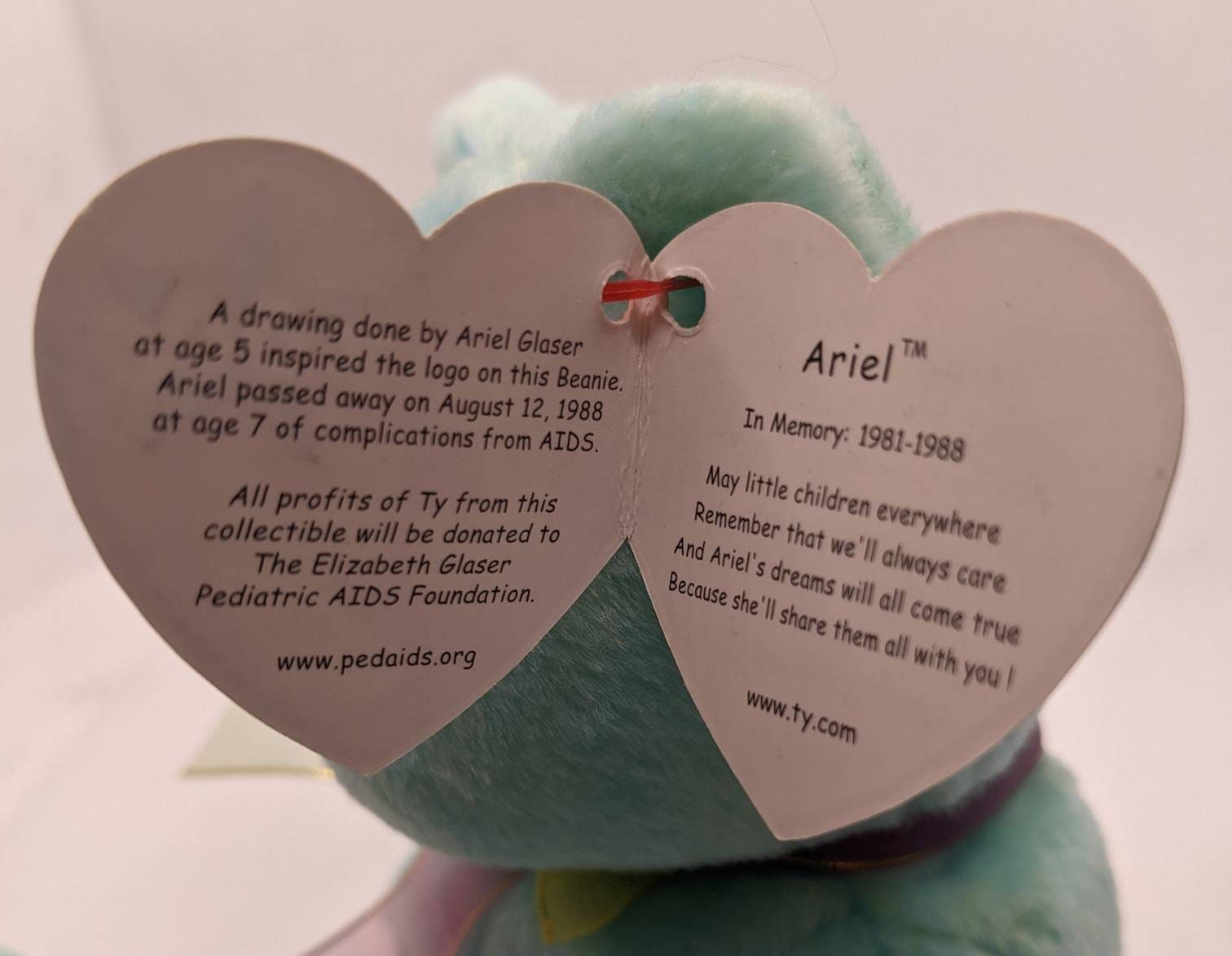 RARE 2000 TY Beanie Baby ariel W/errors in Memory of Ariel Etsy