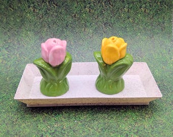 Vintage Fire King Tulip Bowl Set: Grease Jar, Salt & Pepper