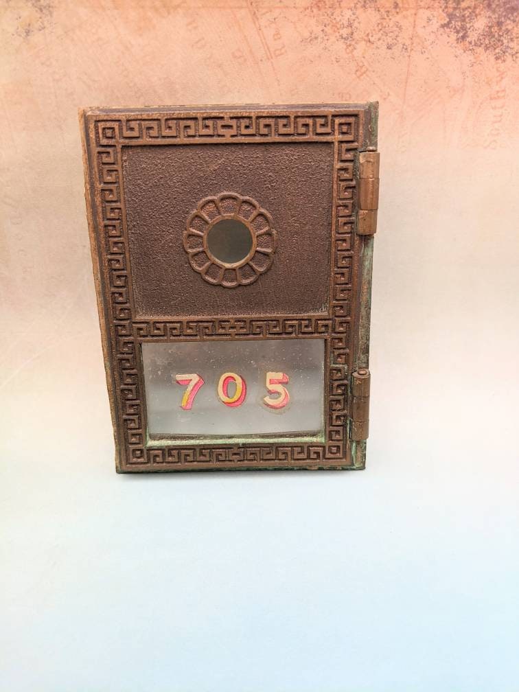 Vintage 1910 Antique Brass Yale Post Office Numbered MAIL BOX Etsy