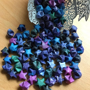 Galaxy Coloured Hand-folded Origami Stars