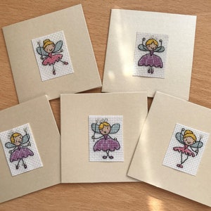 Ballerina Fairy Mini Cross Stitch Cards