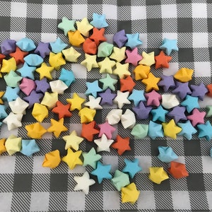 100 Springtime colour mix hand-folded Origami Stars
