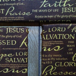 Wall Art with Christian Words On Material on Canvas