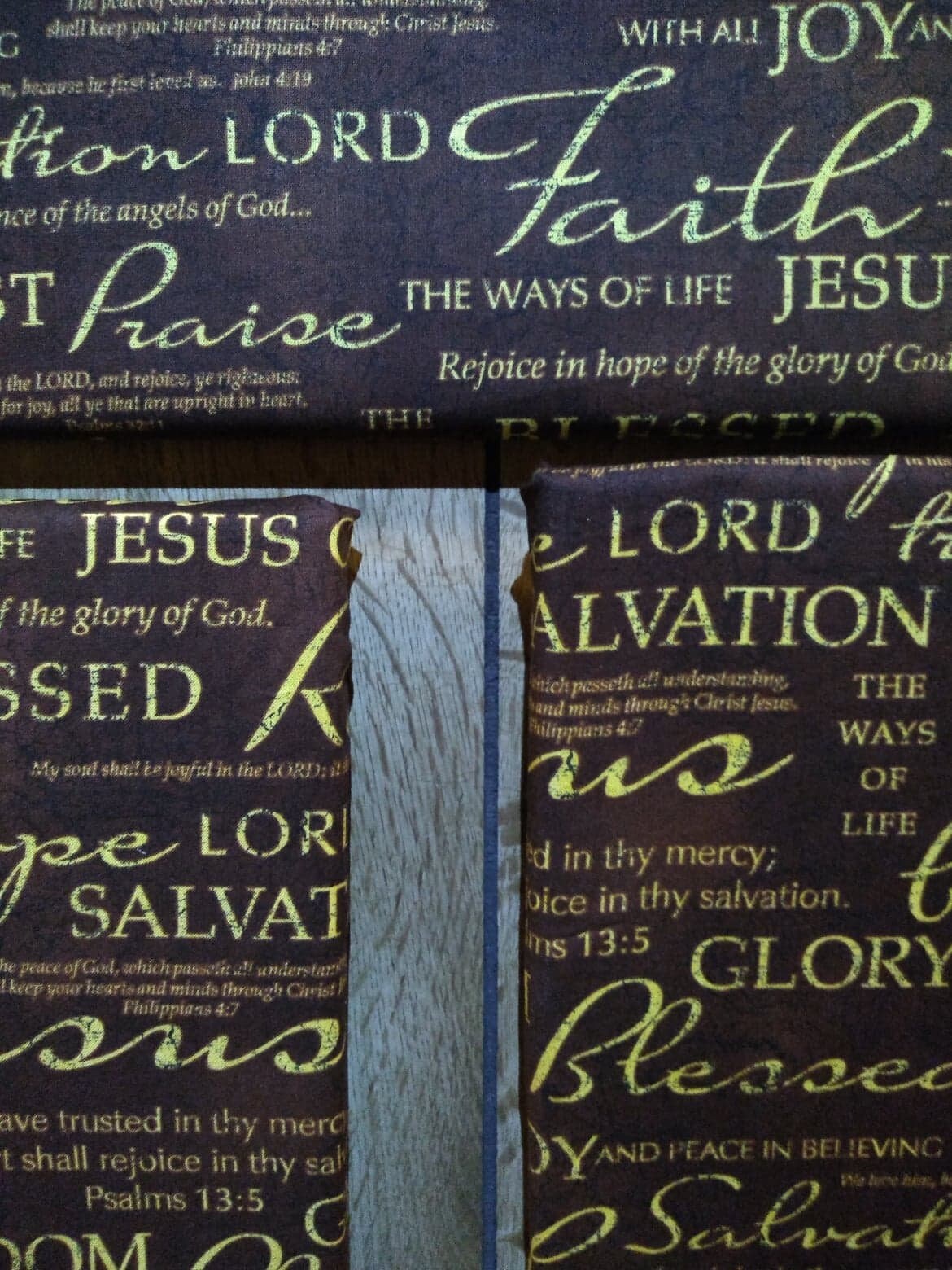 Wall Art With Christian Words on Material on Canvas Etsy UK