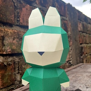 Modello di puzzle di carta fai da te 3D per bambola LABUBU