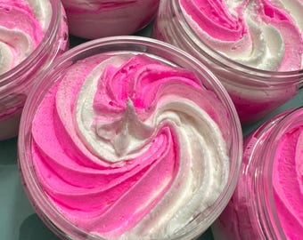 PRIVATE LABEL / BULK Marshmallow, Two tone whipped sugar body scrub 4 oz. (Case of 6)