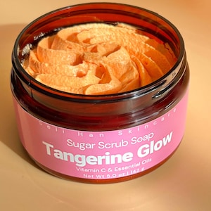 Tangerine, Glow scrub, Essential Oils Body Scrub, Foaming Whipped Body Scrub, Handmade Scrub Soap