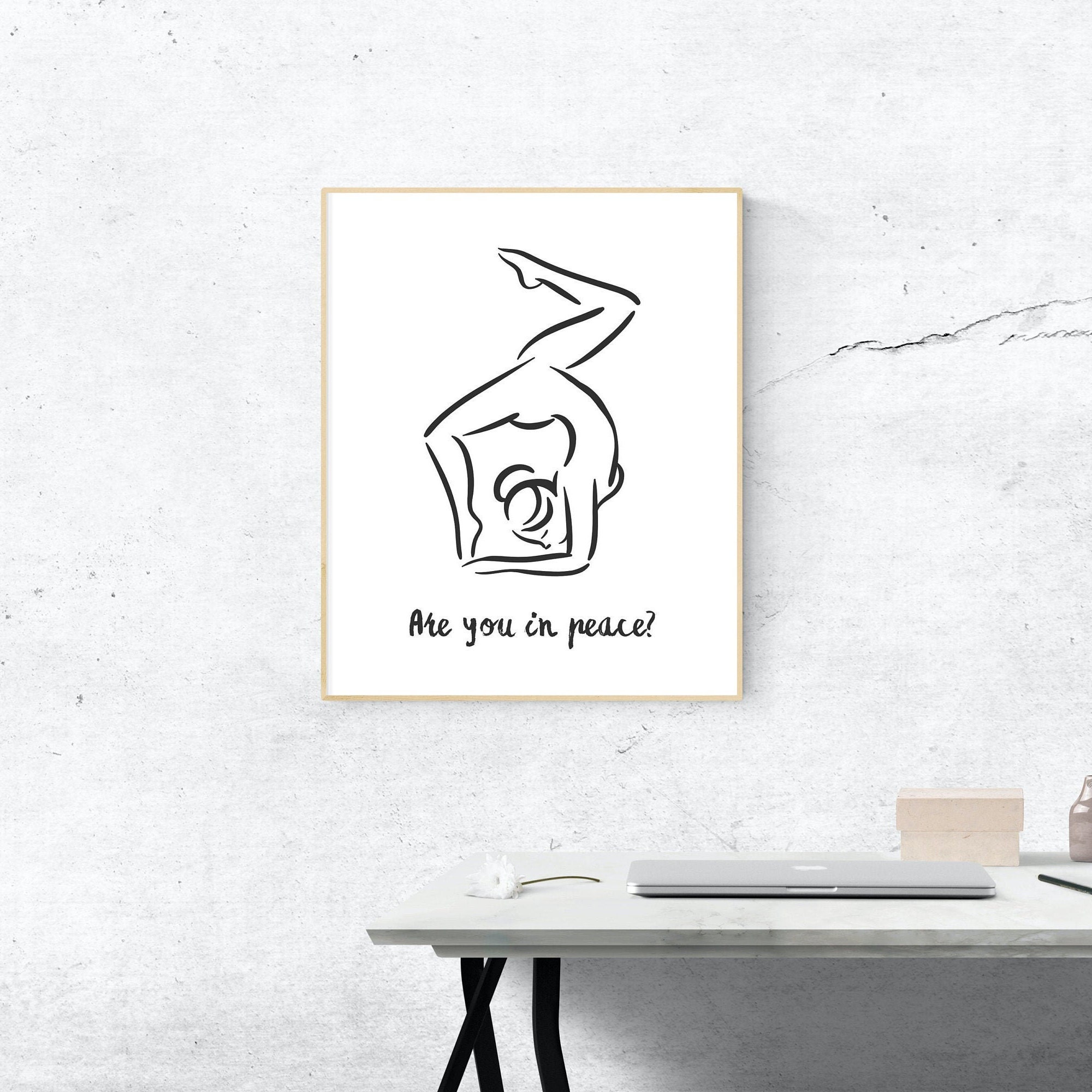 Yoga Print Poster Print Wall Art yoga Typography Print Etsy