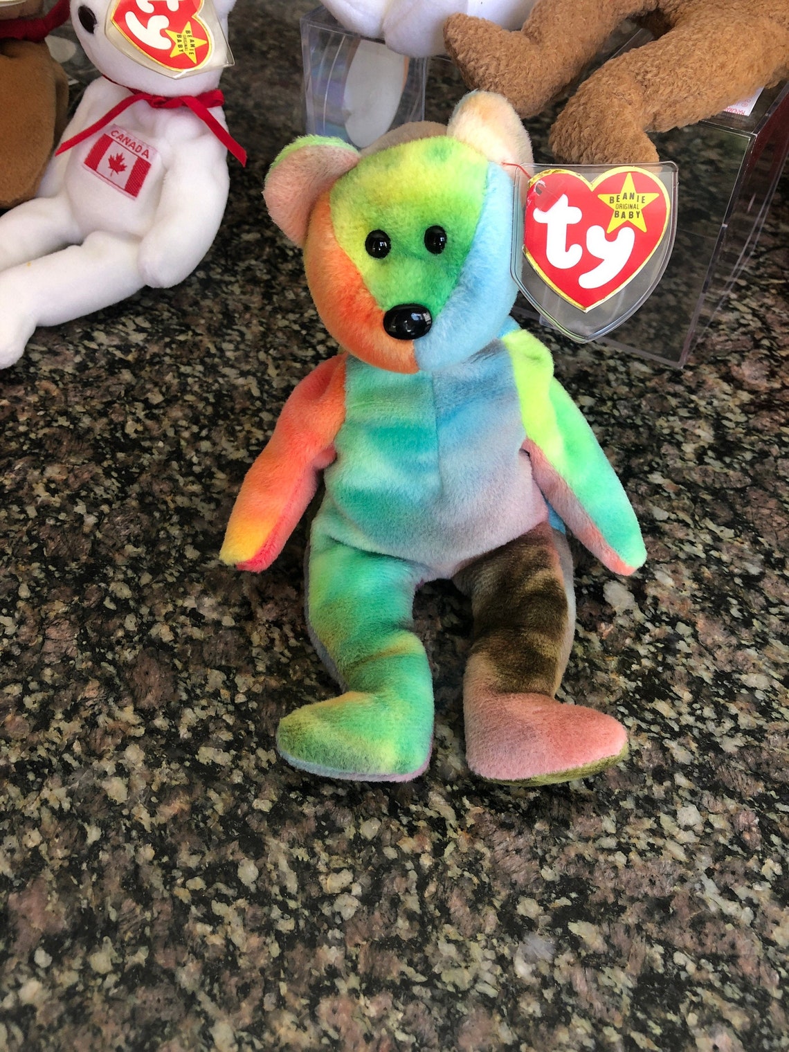 TY Beanie Baby Garcia the tie dyed Bear Etsy
