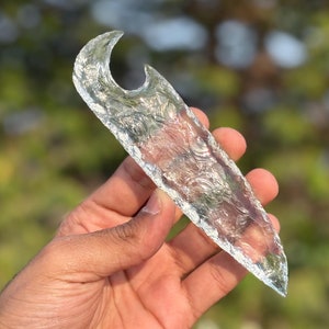 6&quot;Handcrafted Clear Quartz Glass Knife – Unique Clear Quartz & Crystal Blade, Gemstone Knife, Perfect Handmade Gift, Healing Crystal Tool