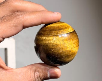Tiger Eye Crystal Sphere: Polished Gemstone Ball, Healing Energy