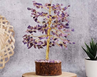 Amethyst Kristall Baum: Handgemachtes Heilstein Dekor