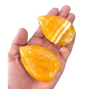 Honey Calcite Flame: Natural Crystal Decor, Chakra Healing Stone