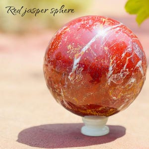 Red jasper Sphere, Large jasper sphere, Quartz Crystal Sphere, Healing Ball, Red jasper crystal, Home decor sphere, Unique Crystal Gift.