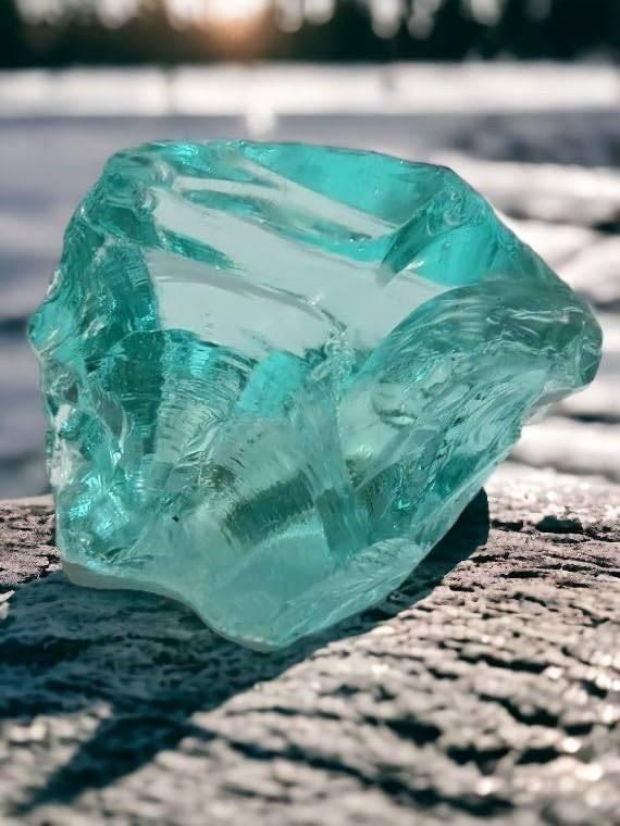 Natural Aqua Obsidian Crystal Raw Blue Glass Stone - Healing