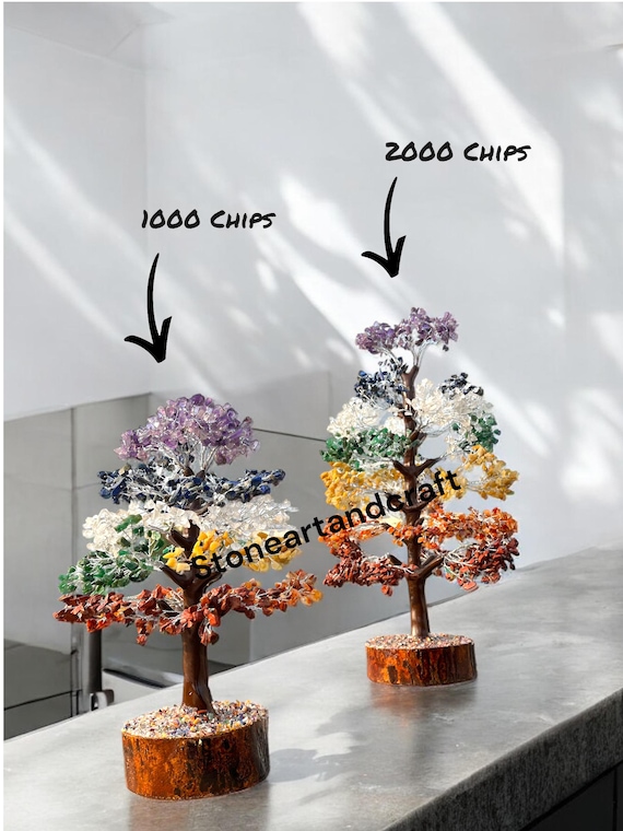 Handgefertigter 7 Chakra Kristall Bonsai Baum: Heilender Edelstein Dekor -  Etsy.de