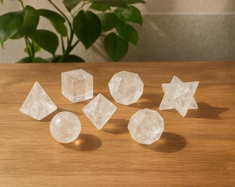 Clear Quartz Sacred Geometry Set: Chakra Balancing Crystals