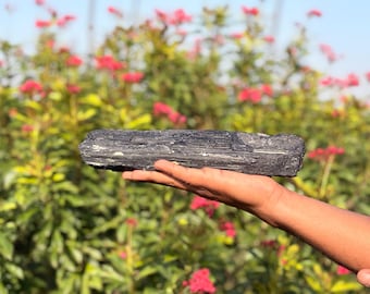 Large Raw Black Tourmaline Crystal Tower, Energy Cleansing Stone