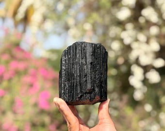 Raw Black Tourmaline Chunk: Natural Crystal for Protection & Home Decor