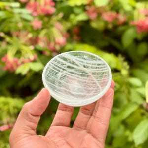 Clear Quartz Crystal Bowl: Polished Gemstone Altar Decor, 3 inch
