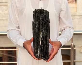 Turmalina negra natural XL: Piedra protectora natural, piedra de cristal curativo.