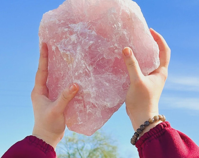 Large Raw Rose Quartz Crystal Stone, XL Rough Pink Quartz Chunk, Natural Healing Crystal, Love Energy Stone, Home Decor gift.