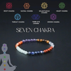 7 Chakra Bracelet, Crystal Healing Jewelry, Crystal Chakra Stones, Spiritual Energy Bracelet, Natural Stone Braided Jewelry, Spiritual Yoga.