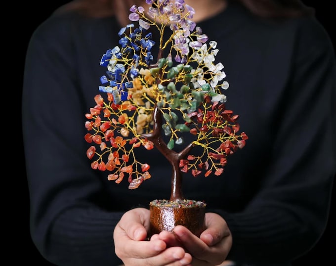 7 Chakra Crystal Tree of Life: Feng Shui Bonsai Decor