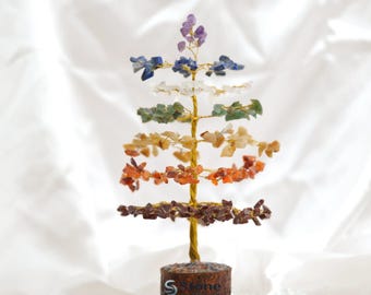 7 Chakra Kristall-Baum des Lebens: Handgefertigte Edelstein-Bonsai zur Meditation
