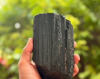 Raw Black Tourmaline Crystal: Large Protection Stone, EMF Shielding
