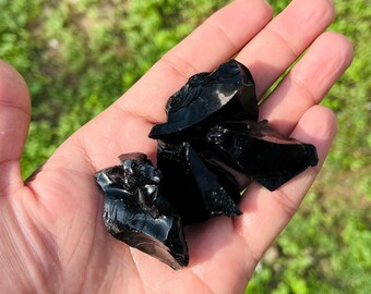 Bulk Black Obsidian Rough Stone: Natural Healing Crystal Chunks - Etsy
