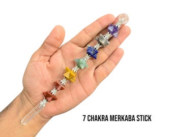 Seven Chakra Pyramid Stick: Energy Balancing Crystal Wand