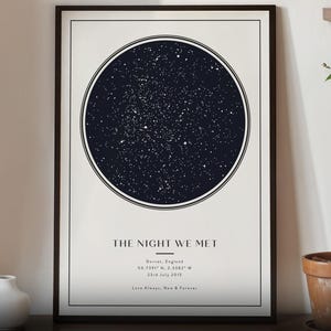 Personalised Star Map Print, Night We Met Gift, Custom Night Sky Print, Star Map Poster, Anniversary Gift, Wedding Gift, Constellation Print