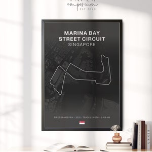 Marina Bay of Any Track Grand Prix poster kunstafdruk, F1-kunst, 3 voor 2 aanbieding | Perfecte cadeaus voor motorsportfans, formuleprints, cadeau voor vader #363