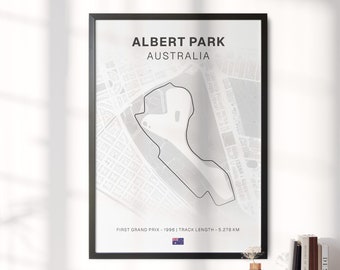 Impresión de arte del cartel del Premio de Alberta Park, arte de F1, cualquier pista, oferta 3 por 2 / regalos perfectos para fanáticos de los deportes de motor, impresiones de fórmula, regalo de papá #463