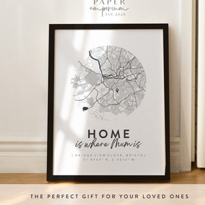 Home Is Where Mum Is Print, Personalised Gift for Mum, Mothers Day Family Gift, Custom Mothers Day Print, Gift for Mum Nan Custom Décor 210 image 1