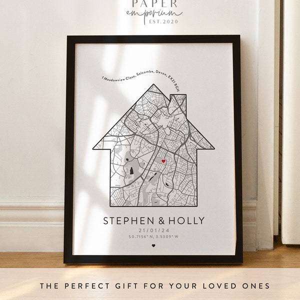 Home is Where the Heart Is Print, First Home, Gift Map- New Home, First Home, Engagement or Anniversary Gift, Custom Décor, For Mum #149