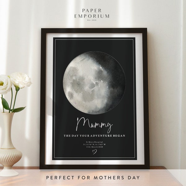 Customisable Moon Phase Prints, The Night We Married Mothers Day Gift, Astrology Print, Moon Print Gift, Special Date, Anniversary, Mum #415