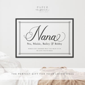 Custom Nan and Grandad Wall Print Gift, Customised, Fathers Day Print, Family Print Poster, Wall Décor for Grandparents, Special Father #324