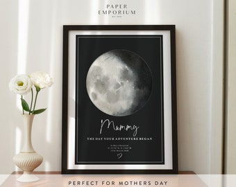 Impresiones personalizables de la fase lunar, La noche en que nos casamos Regalo del Día de las Madres, Impresión de astrología, Regalo de impresión lunar, Fecha especial, Aniversario, Mamá #415