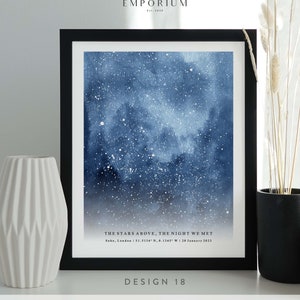 Custom Star Map Print, Couples Special Date, Anniversary Gift, Stars Night Sky Stars Above Map Poster, Wedding Constellation Print Gift #204