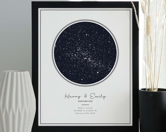 Custom Star Map Print, Special Date Anniversary Gift, Night Sky Print Star Poster, Wedding Gift, Constellation Print, Personalised Gift #202