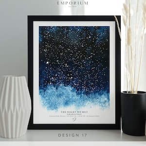 Custom Star Map Print, Couples Special Date, Anniversary Gift, Stars The Night Sky, Stars Above Map, Wedding Constellation Print Gift #201