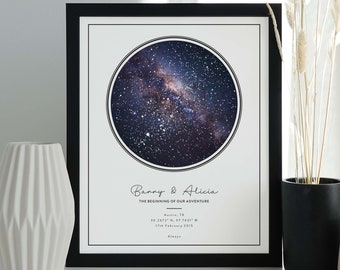 Custom Star Map Print, Night We Met Anniversary Gift, Night Sky Print, Star Map Poster, Wedding Gift, Constellation Print, Personalised Gift