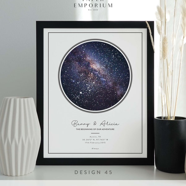 Custom Star Map Print, Night We Met Anniversary Gift, Night Sky Print, Star Map Poster, Wedding Gift, Constellation Print, Personalised Gift