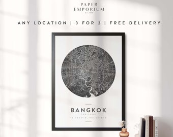 Custom Map Prints - Paris or Any Location, 3 for 2 Offer, - City Print, City Map, Map Print, Map Print, Map Print Poster, Custom Map #373