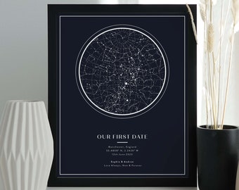 Custom Star Map Print, Night We Met Anniversary Gift, Night Sky Print, Star Map Poster, Wedding Gift, Constellation Print, Personalised Gift