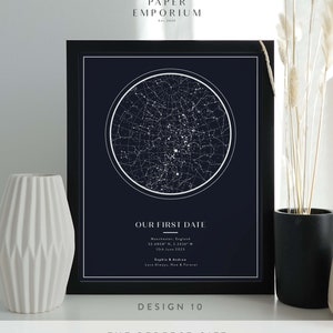 Custom Star Map Print, Night We Met Anniversary Gift, Night Sky Print, Star Map Poster, Wedding Gift, Constellation Print, Personalised Gift